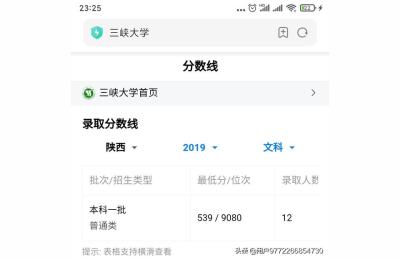 三峡大学分数线,三峡大学2020广西录取分数线